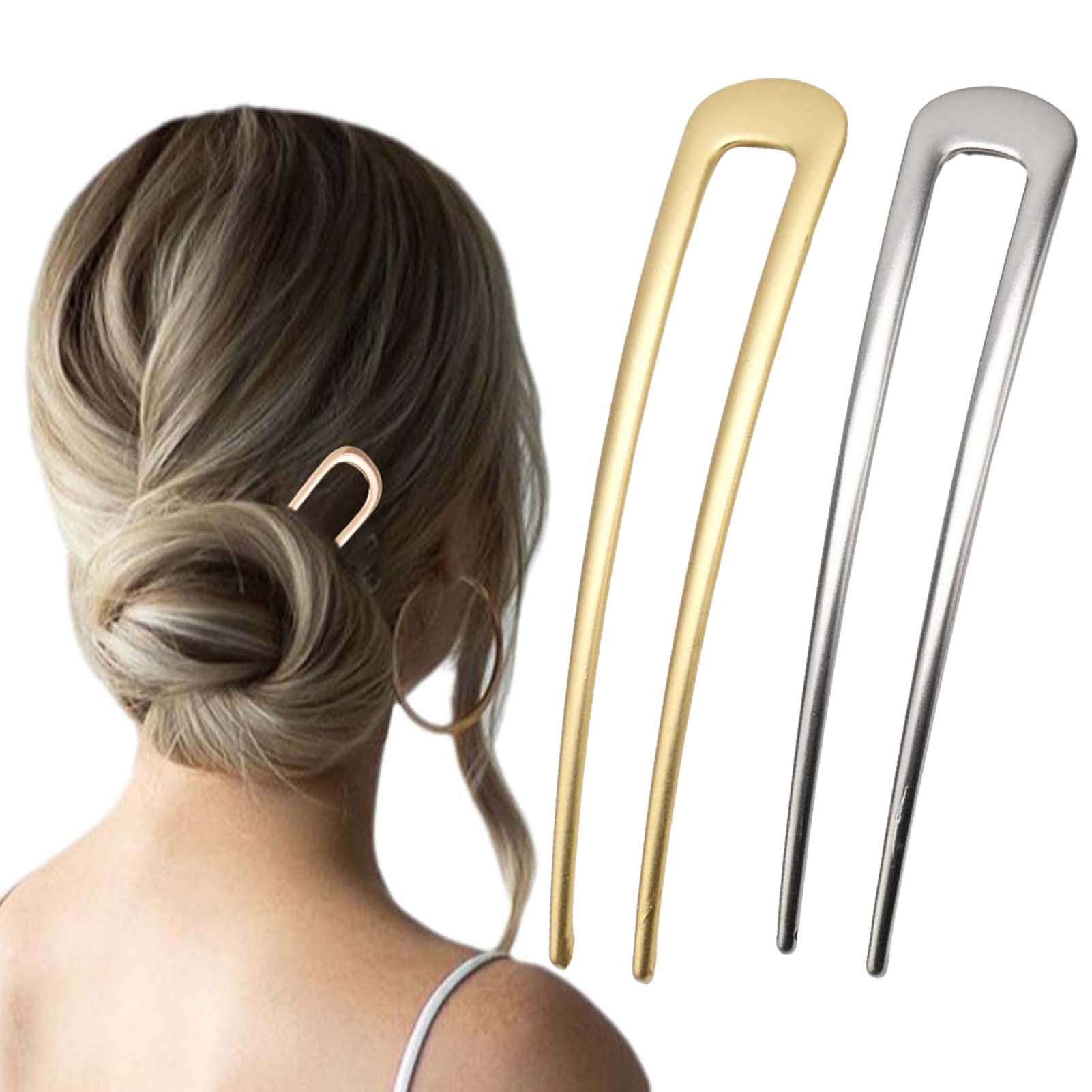 Tech Accessories Women - Französische U-förmige Haarnadeln, Vintage Metall-Haargabeln für