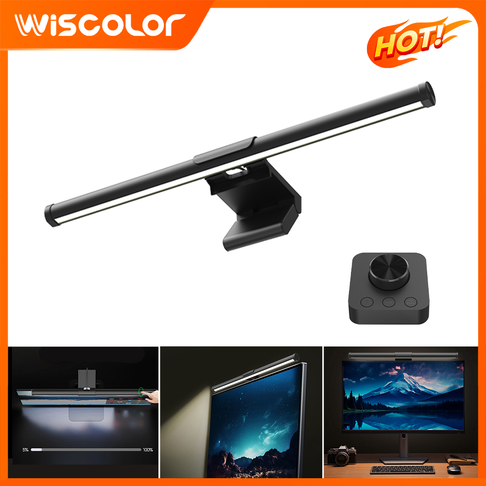 Monitor Light Bar - Wiscolor 44 cm Augenpflege-Bildschirm-Hängeleuchten, coole LED-Leiterplatten-Monitor-Lichtleiste,