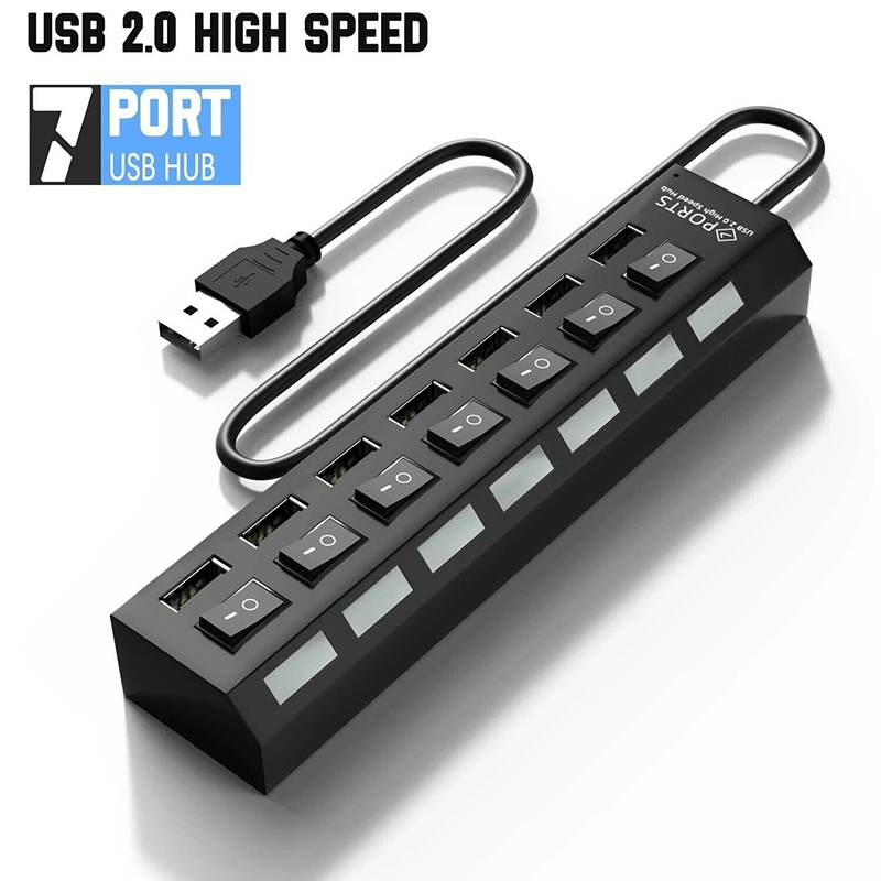 Usb Hub 7 Port - 7-in-1 USB 3.0 Hub Multi-USB-Splitter-Hub USB-Stromadapter