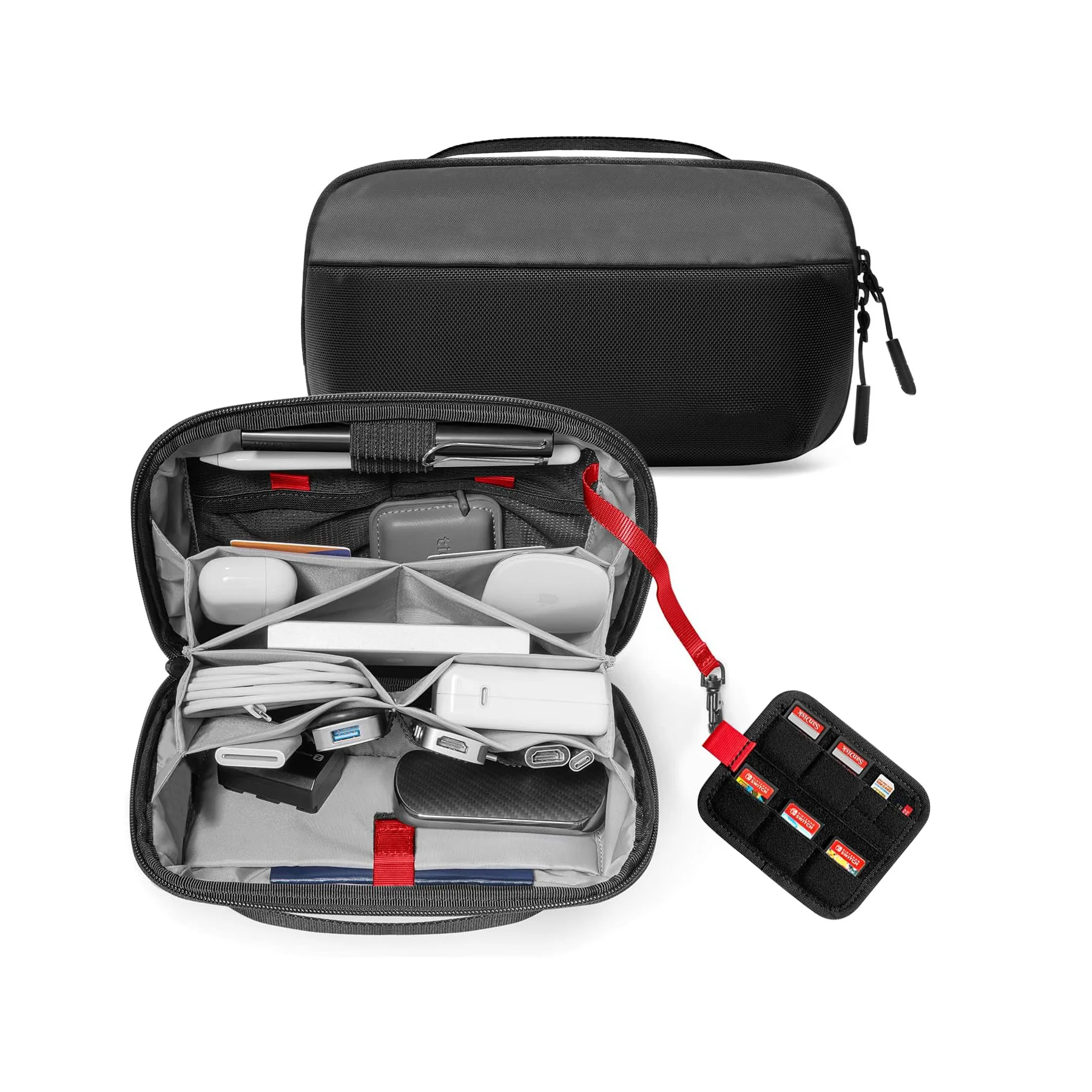 Tech Accessories Travel - Reise-Technik-Organizer-Tasche, Wasserabweisende Mehrzweck-Elektronikzubehörtasche für Kabel, Ladegeräte