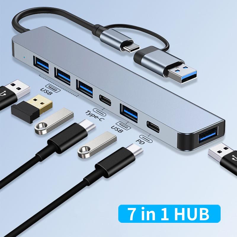 Usb Hub 7 Port - 7-Port USB A Typ C Hub