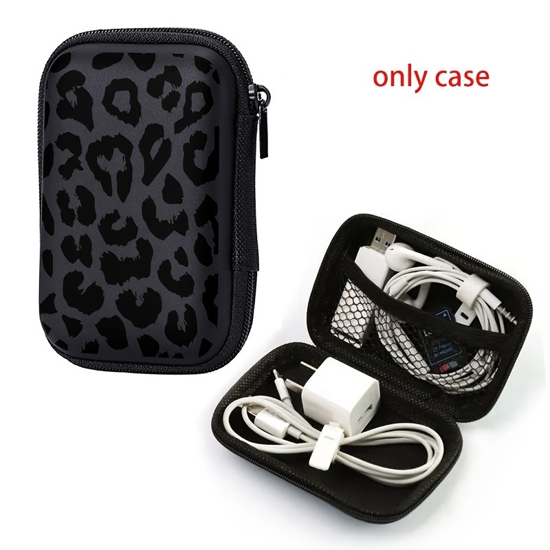 Tech Accessories Kit - Modische Aufbewahrungstasche mit Leopardenmuster, Tasche für