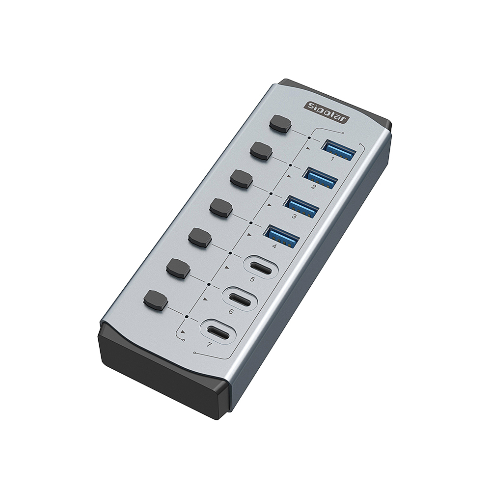 Usb Hub 7 Port - Sipolar USB-Hub mit BC1.2-Ladefunktion, 7-Port USB