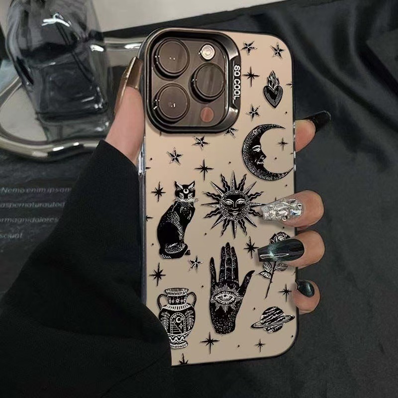 Tech Accessories Iphone - Luxuriöse Sonne-Mond-Katzen-Handyhülle für iPhone 17 Air