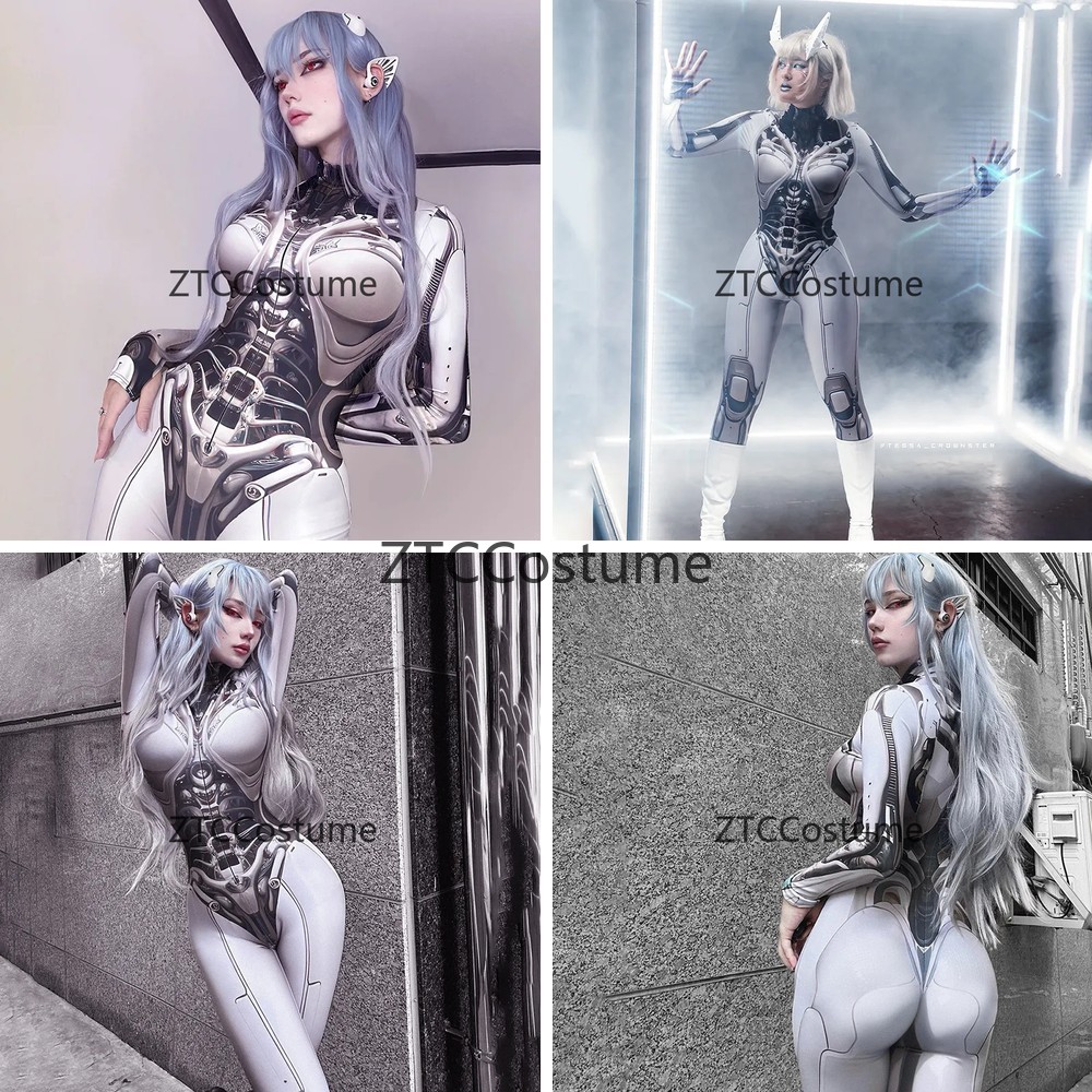 Tech Accessories Women - 3D-Gedruckter Cosplay-Bodysuit Y2k Techwear Gothic Punk