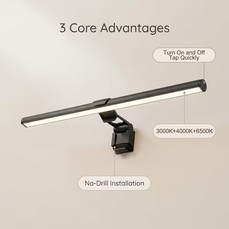 Monitor Light Bar - USB-Betriebene Dimmbare Monitor-Lichtleiste, Touch-Steuerung Augenschutzlampe für