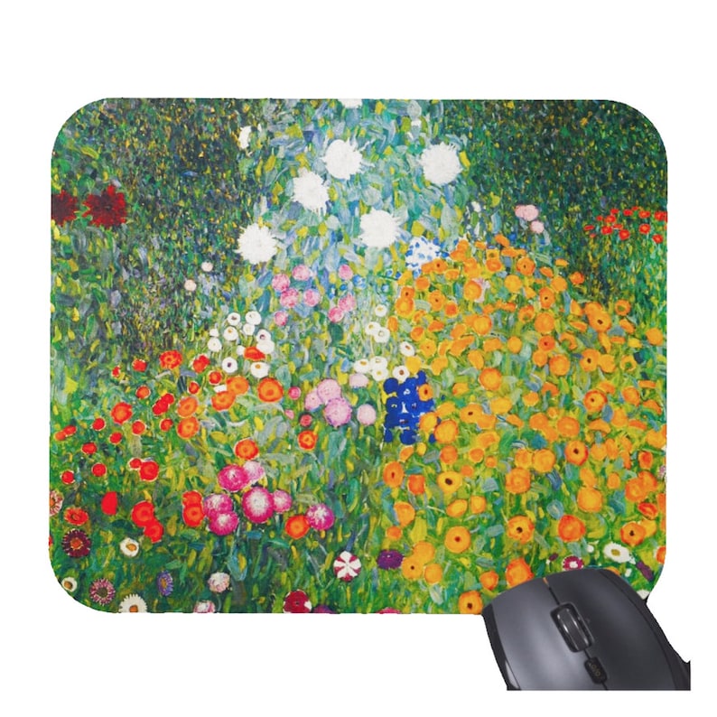 Tech Table Accessories - Gustav Klimt Blumen Floral Mauspad Mousepad