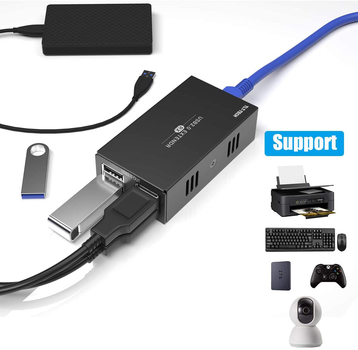 USB 2.0 Extender mit 4-Port-US – Usb Hub 7 Port Bewertung und Preis