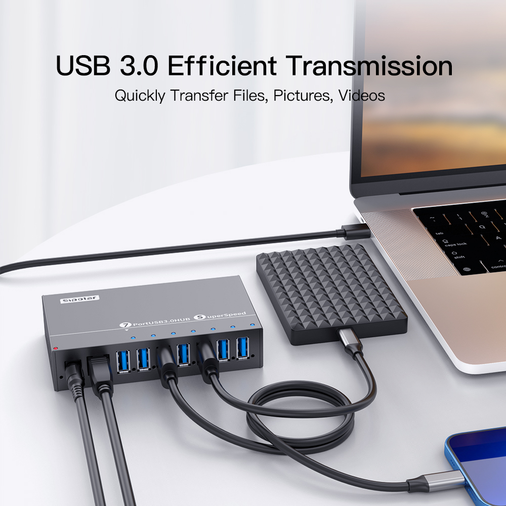 A-173 Sipolar 7-Port USB-Hub 3 – Usb Hub 7 Port Bewertung und Preis